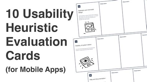 10 Usability Heuristic Evaluation Cards Template For Mobile Apps