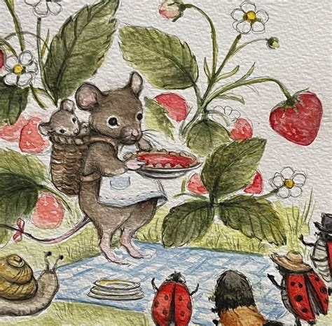 Strawberry Picnic By Artist Jamie Lauby Of Fable Forest In Snohomish