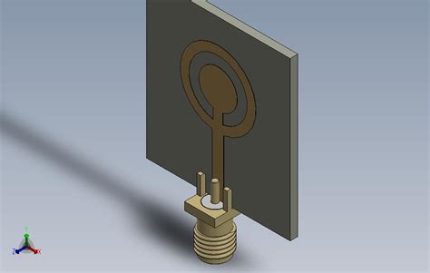 圆形贴片uwb微带pcb天线solidworks 2016模型图纸免费下载 懒石网