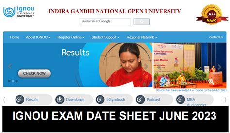 IGNOU Date Sheet June 2023 Exam June Date Sheet Online