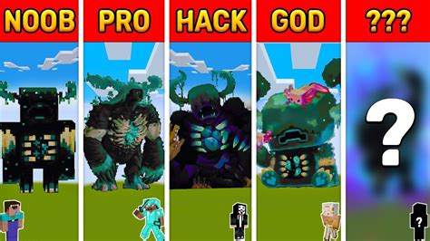 Minecraft Warden Pixel Art Challenge NOOB Vs PRO Vs HACKER Vs GOD