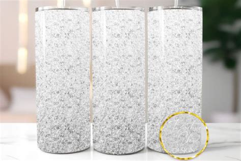 Silver Glitter Ombre Tumbler Wrap Design Graphic By Positivechic