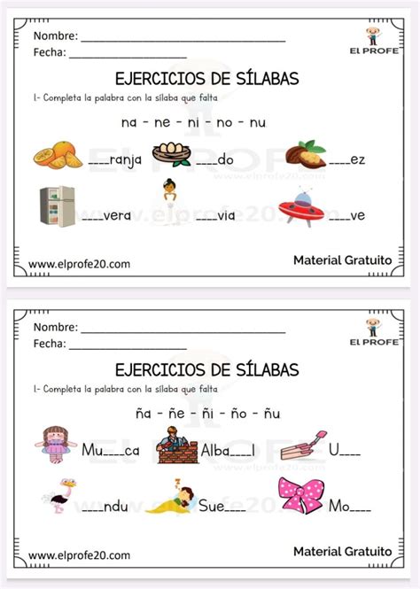 Cuadernillo De Ejercicios De Sílabas Pk 🌍 Mundo