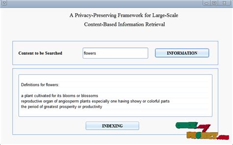 A Privacy Preserving Framework For Large ScaleContent Based Information