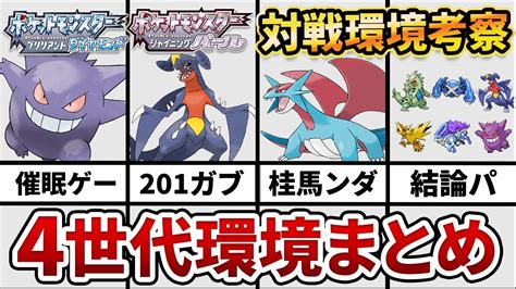 【ダイパリメイク環境考察】第4世代の対戦環境まとめ【ポケモンbdsp】 Youtube