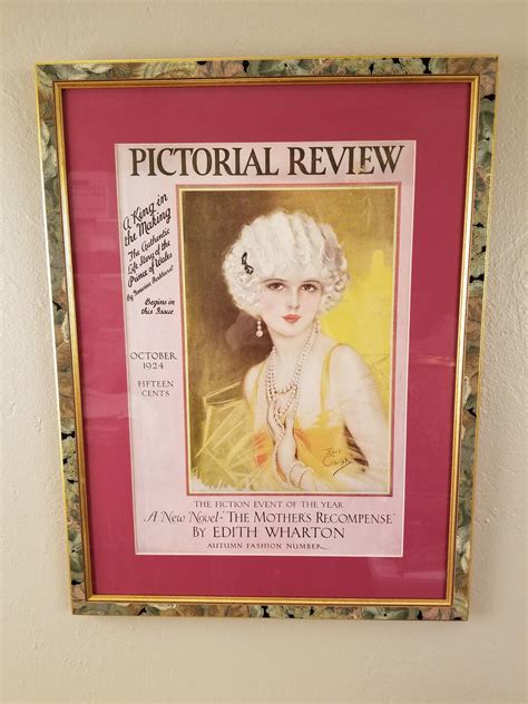 Antique Framed Cover Of Pictorial Review October 1924 Earl Christy The