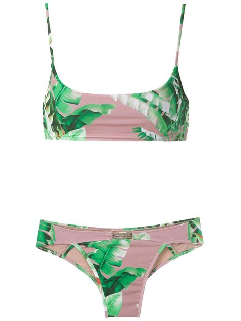 Buy AMIR SLAMA Printed Bikini Set Green At 20 Off Editorialist