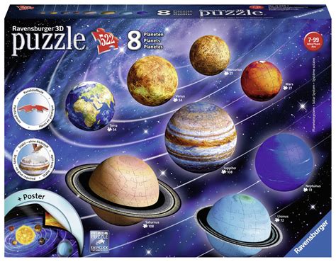 3d Solar System Pieces Vary Ravensburger Puzzle Warehouse