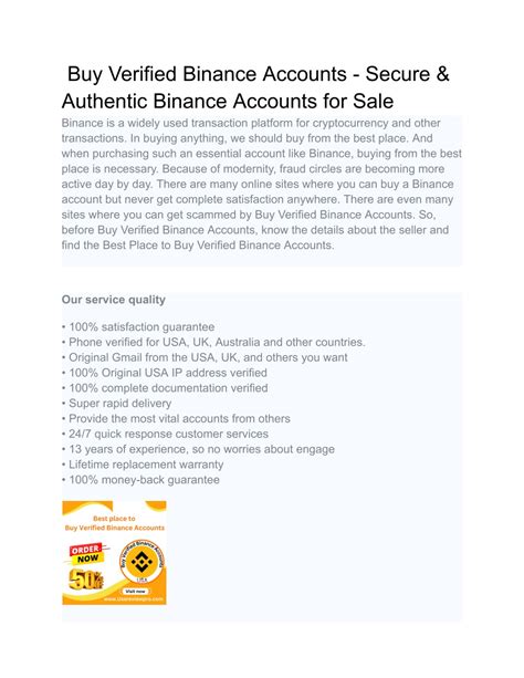 PPT Buy Verified Binance Accounts Secure Authentic Binance