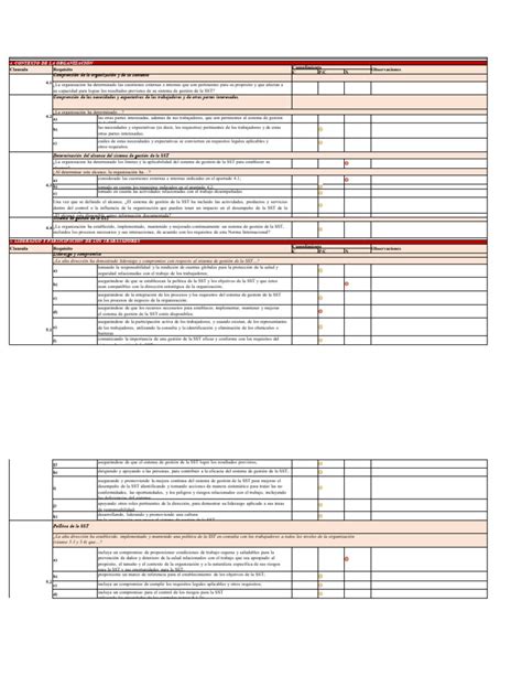 Lista Iso 45001 2015 Pdf Auditoría Planificación