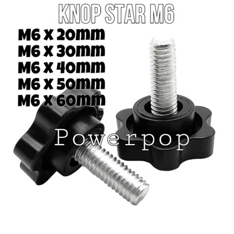 Jual M Baut Knop Star Knob Bintang M Tebal Knop Baut M Pegangan