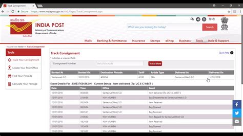 Speed Post Tracking How To Track Consignment Online YouTube