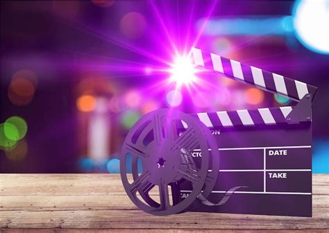 Premium Photo Film Movie Background Clapperboard And Film Reels In