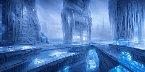 Inside An Ethereal Ice City Highly Detailed 4 K Stable Diffusion