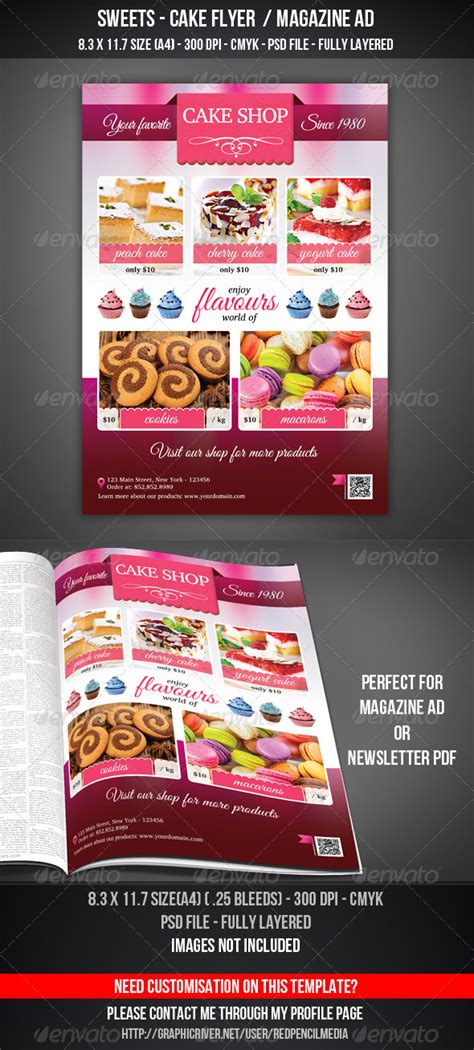 Sweets Cake Shop Flyer Magazine Ad By Redpencilmedia Graphicriver