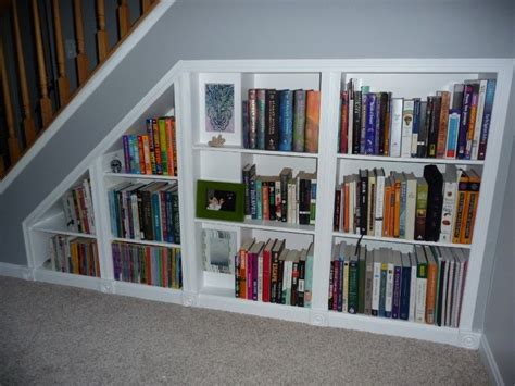 Built In Bookshelf Under Stairs - Bookshelves