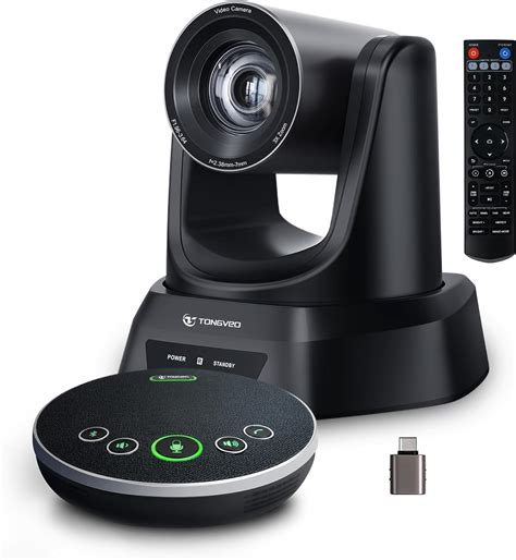 TONGVEO Conference Webcam with Microphone and Speaker, Wide Angle ...