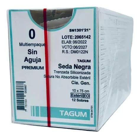 Sutura Seda Negra Sin Aguja Tagum Mercadolibre