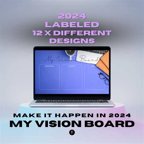 Vision Board Desktop Wallpaper Designs Goal Setting Template Printable ...