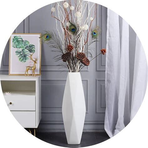 Amazon de Bodenvase Keramik 60cm Simple Geometrische Schnittfläche