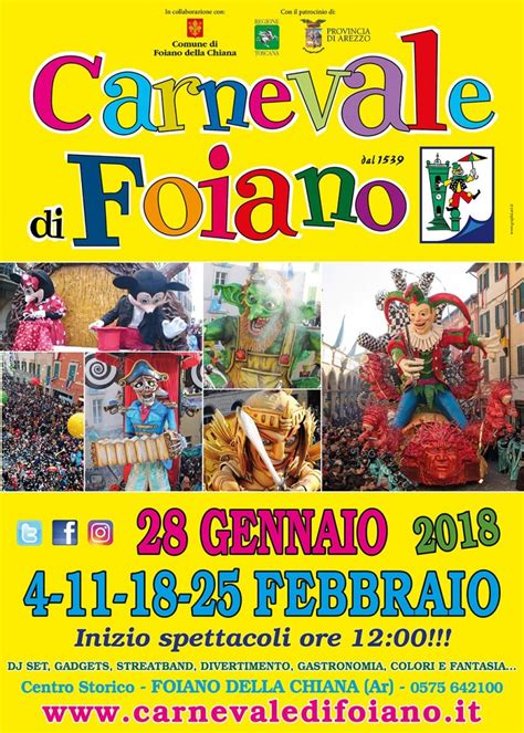 Dal 28 Gennaio Al 25 Febbraio Torna Il Carnevale Di Foiano Della Chiana