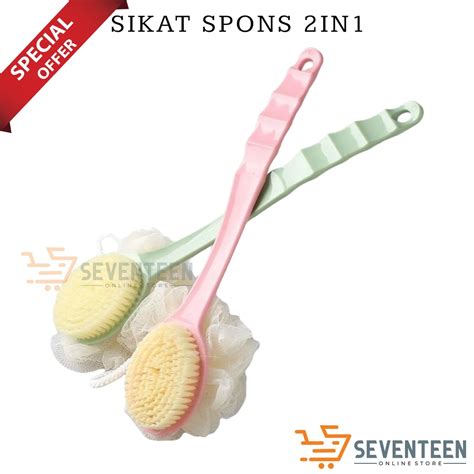 Jual Seventeen S Spon Mandi Sikat Badan Punggung Gagang In Lembut