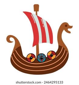 Drakkar Viking Ship On Isolated White Stock Vector (Royalty Free ...