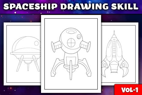 Spaceship Drawing Skill for Kids, Vol-1. Graphic by Nipun Kundu ...