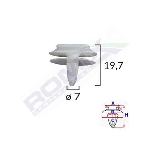 Clips Fixare Elemente Exterioare Pentru Renault X Mm Alb Set Buc