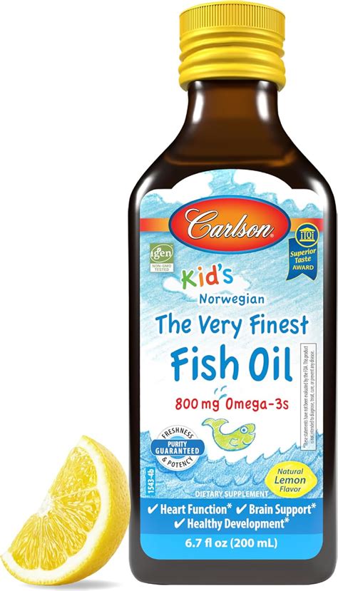 Carlson Kids The Very Finest Fish Oil Liquid 800 Mg