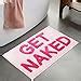 BOVEU Get Naked Bath Mat Cute Bathroom Rugs Non Slip Water Absorbent Bath Rugs Funny Bathroom