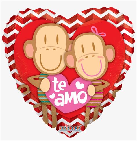 Changuitos Enamorados Jumbo Globos Con Te Amo Transparent Png