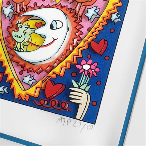 James Rizzi THE SUN THE MOON AND OUR LOVE Abstract 3d Pop Art