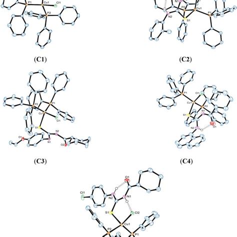 Molecular Structures Of C1c5 Ellipsoids Are Drawn At 50 Probability