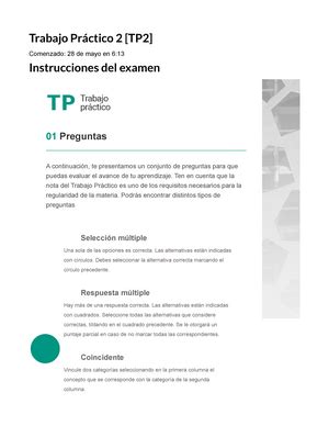 Examen Trabajo Práctico 3 TP3 100 Trabajo Práctico 3 TP3