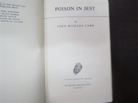 John Dickson Carr Poison In Jest Deadsouls Bookshop