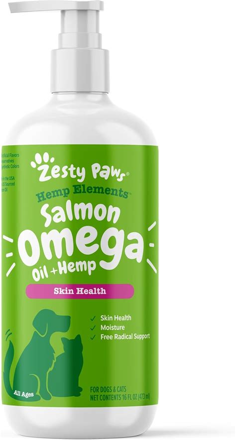 Zesty Paws Alaskan Salmon Oil With Hemp For Dogs And Cats Omega 3 And 6