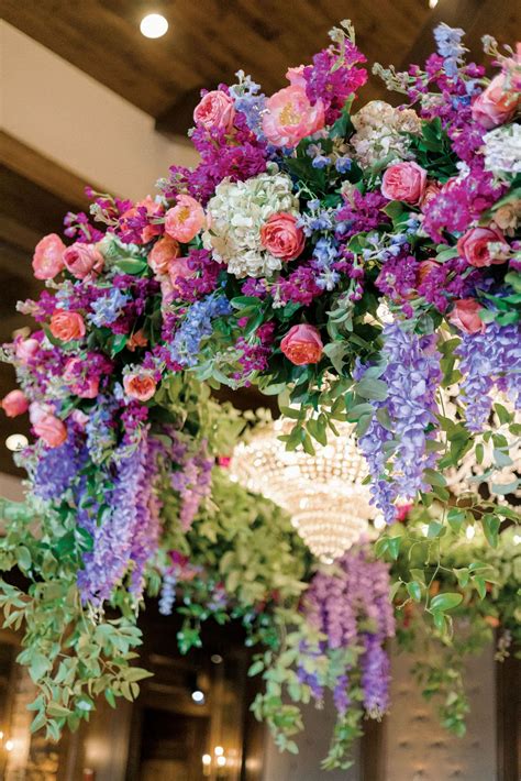 Pink Blue And Purple Floral Chandelier