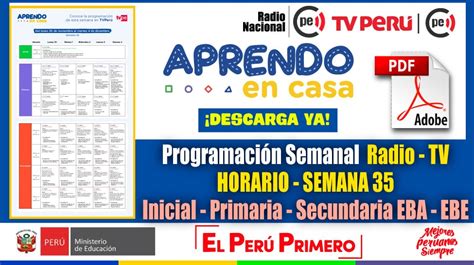 NUEVO HORARIO SEMANAL para Programación de RADIO Y TV SEMANA 35