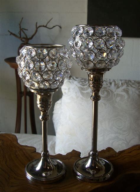 Crystal Candle Holders 10 Pedestal With Round Top 13 Each 2 For 12 Each Crystal Candle