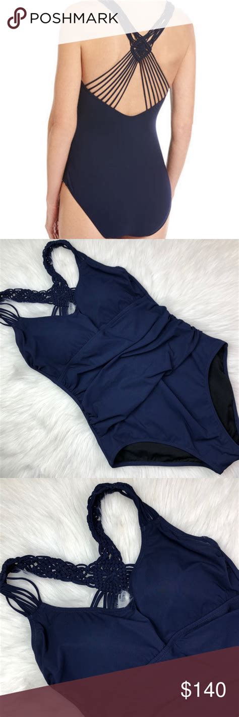 ️sold ️ Blue Swimsuit High Neck Bikinis One Piece Swimsuit