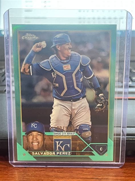 Salvador Pérez 2023 Topps Chrome Aqua Lava Refractor 100 199 KC Royals