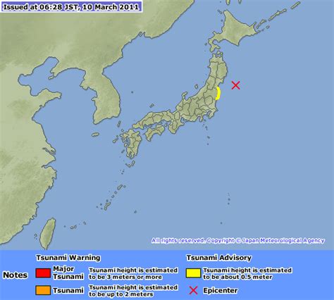 Massive M 72 Quake Strikes Off The East Coast Of Honshu Tsunami