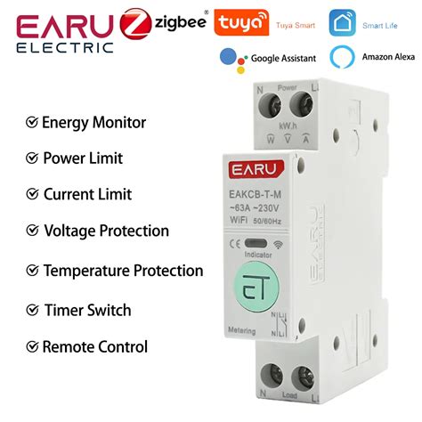 Tuya Zigbee Mcb Smart Circuit Breaker Over Current Under Voltage