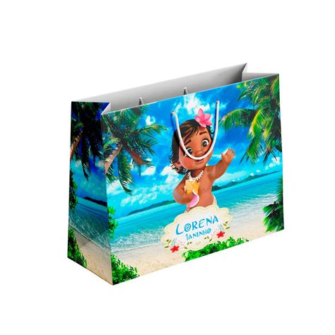 Sacola Moana Baby Personalizada Grande X X Cm Papel Offset