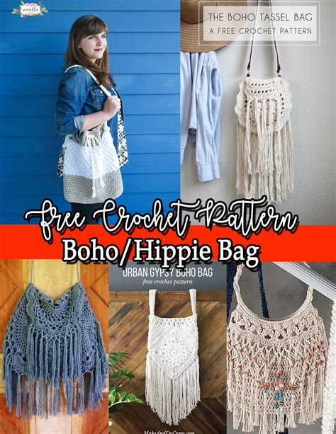 Free Crochet Pattern Bohohippie Bag Boho Crochet Patterns Boho Bag Pattern Hippie Crochet