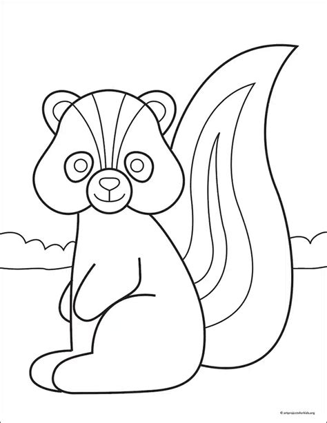 Simple How You Can Draw A Skunk Tutorial And Skunk Coloring Web Page