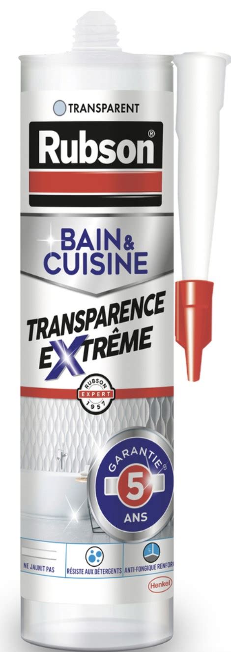 Mastic silicone étanchéité salle de bains cuisine transparent extrê