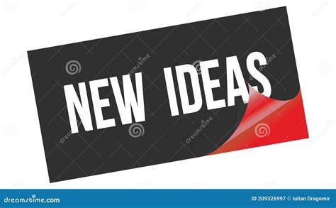 New Ideas Text On Black Red Sticker Stamp Stock Illustration