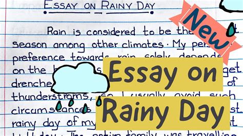 Essay On Rainy Day Simple Essay On Rain Youtube